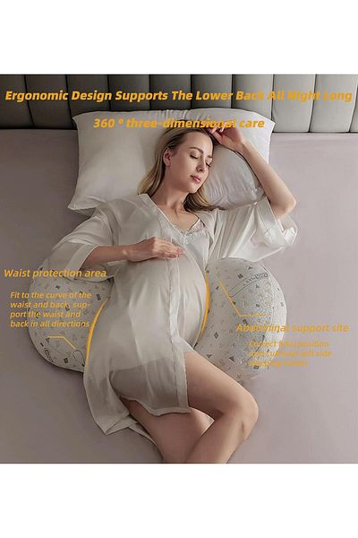 COOYA Pregnancy Pillows, Detachable and Adjustable Support for  Back, Belly, Stomach, Side Sleepe, Grey