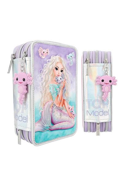 Top Model Pencil Case Equipped With 3 Zippers Mermaid