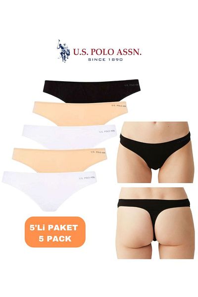 U.S. Polo Assn. Γυναικεία παπούτσια με πολύχρωμο γιακά με άδεια USPA 47% Modal 47% Cotton 6% Elastane 5'mi Stren/Thong