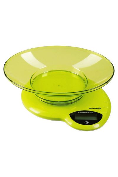 Hausberg Ζυγαριά κουζίνας Hb-6015vr, 3kg, με πλαστικό μπολ, πράσινο