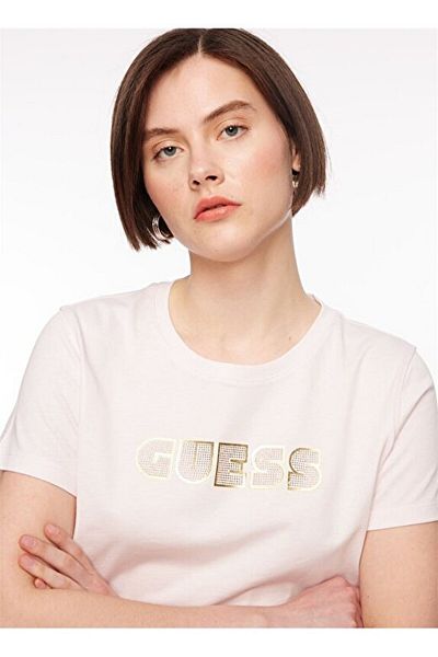 Guess Crew nyakú rózsaszín női póló W4RI30I3Z14-A60W