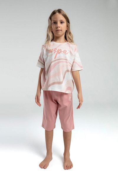 U.S. Polo Assn. ΒΑΣΗ. Polo Assn Kids GIRL'S KAPRI ΣΕΤ, 100% βαμβάκι
