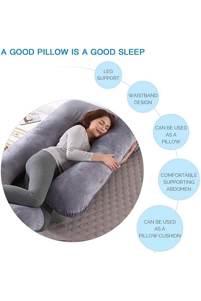 COOYA Pregnancy Pillow,U-Shaped Full Body Maternity Support Pillow,Cotton Removable Washable Velvet Cover