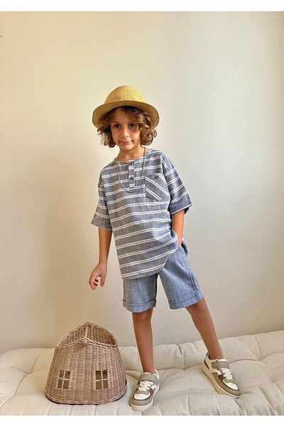joyEm Linen Short-Sleeved Shirt, Shorts Suit