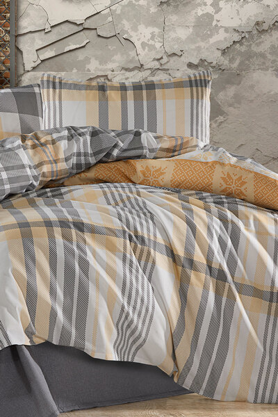 The Tek Kişilik Pamuklu Nevresim Seti - Royal Gri