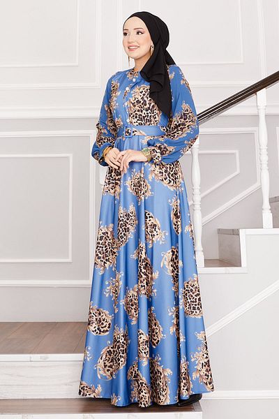 EBRUTESETTÜR Leopard Detailed Hijab Dress