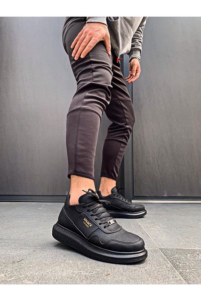Knack High Sole Casual Shoes 040 Black (BLACK SOLE)