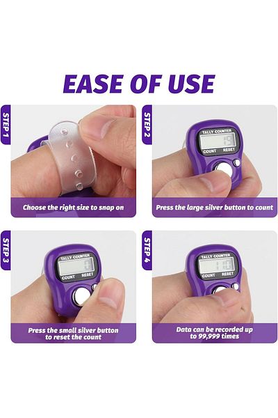 AWH 12-Pack Colored Hand Counters – 5-Digit Electronic Finger Clicker for Row & Lap Counting