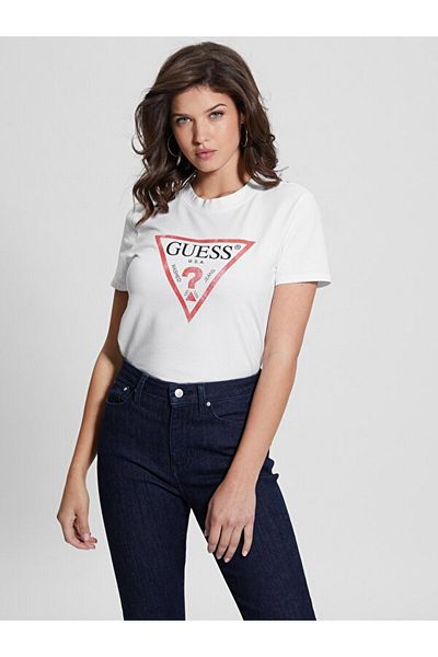 Guess Λογότυπο Γυναικεία Κανονική Τ-shirt