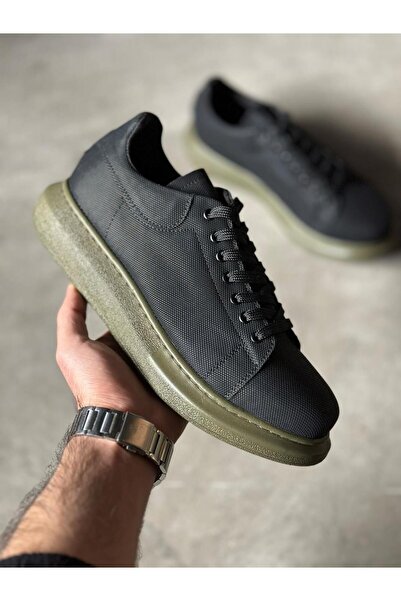 Knack Black High Sole Casual Shoes - Serrated 041