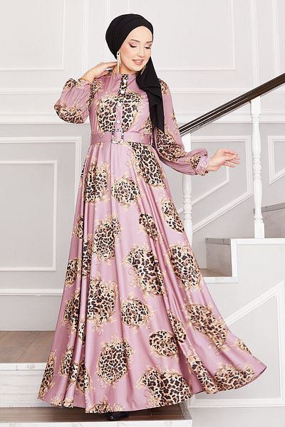 EBRUTESETTÜR Leopard Detailed Hijab Dress