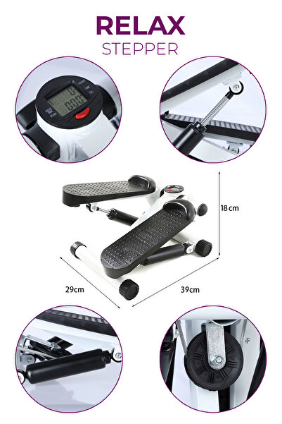 Relax Çift Amortisörlü Çift Direnç İpli Stepper, Dijital Göstergeli