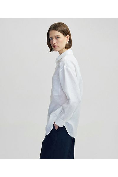 İpekyol Linen Shirt with Hidden Placket