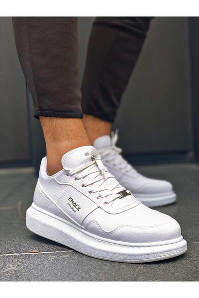 Knack Pantofi casual albi cu talpă înaltă - 040