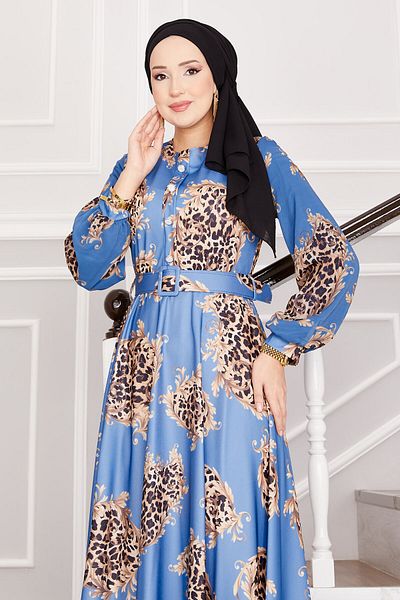 EBRUTESETTÜR Leopard Detailed Hijab Dress