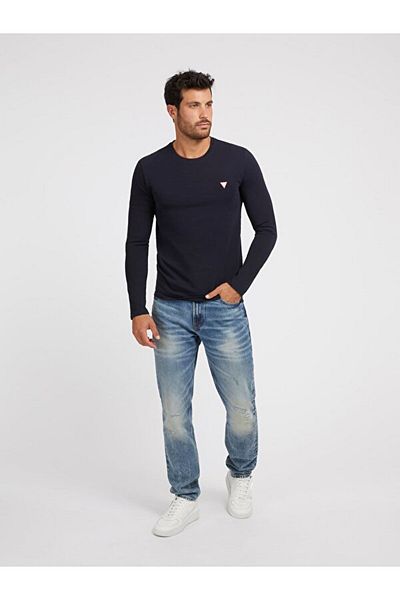 Guess Men's Cn Ss Core Navy Blue T-Shirt