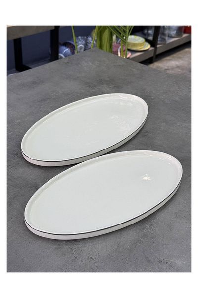 Doğudeko Luxury Porcelain 2 Pack Boat Silver