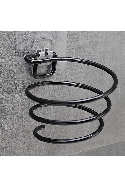 Le Touche حامل مجفف شعر أسود لاصق لمجفف الشعر