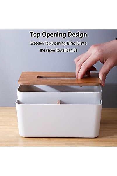 fulina Multifunctional Storage Tissue Box with Lifting Shrapnel, Nightstand Desktop Car Organizer with Remo