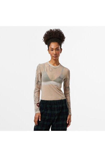 United 4 UNITED4 Kadın Krem T-Shirt