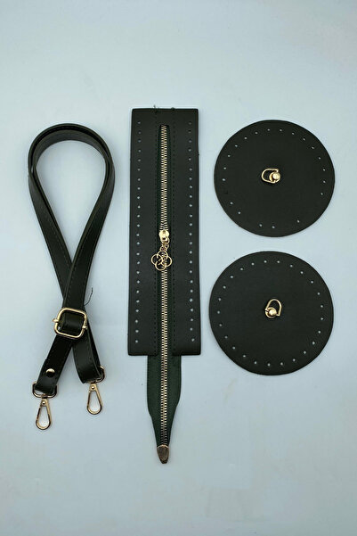 BD fold yarn طقم حقيبة سفر بسحاب على شكل اسطوانة - كاكي