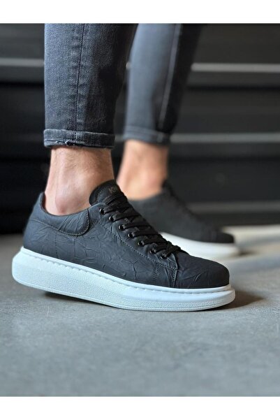 Knack Висока підошва щоденне взуття 044 Чорно-біла підошва (з візерунком)