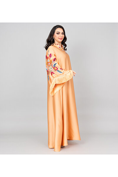 IKKXA Shimmer Detail Sleeves Embroidered Jalabiya