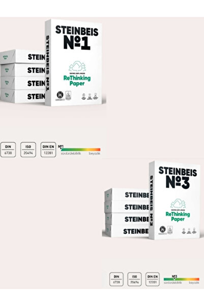 steinbeispapier Steinbeis No.3-Steinbeis No.1 A4 Fotokopi Kağıdı 80gr 500'lü ...