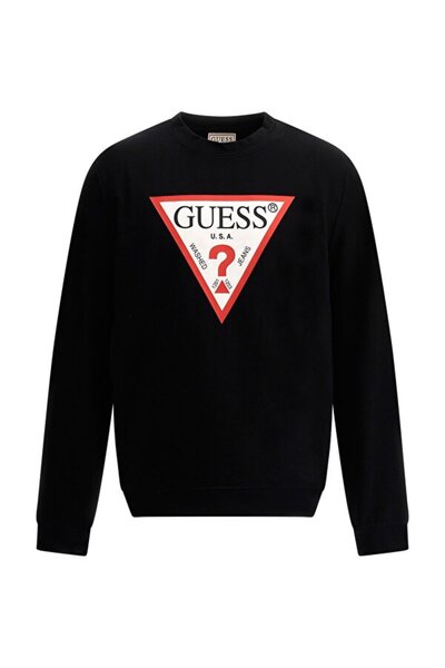 Guess Bisiklet Yaka Siyah Erkek Sweatshırt M2YQ37K6ZS1JBLKAUDLEY CN FLEECE