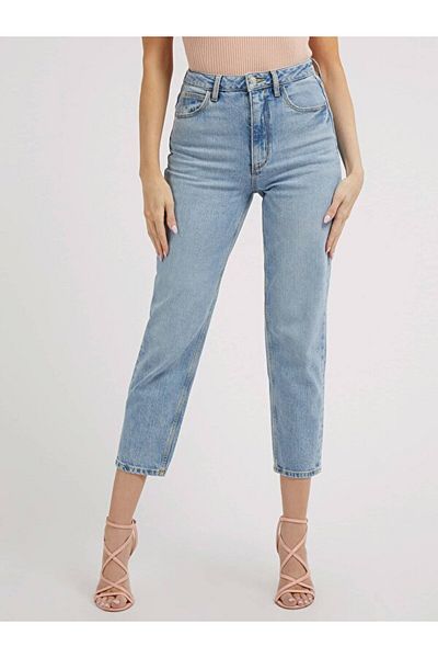 Guess Mom Jean Blugi albaștri pentru femei W2ya21d4nh6-aulı