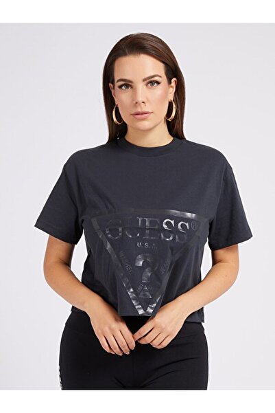 Guess Дамска черна кратка тениска Adele