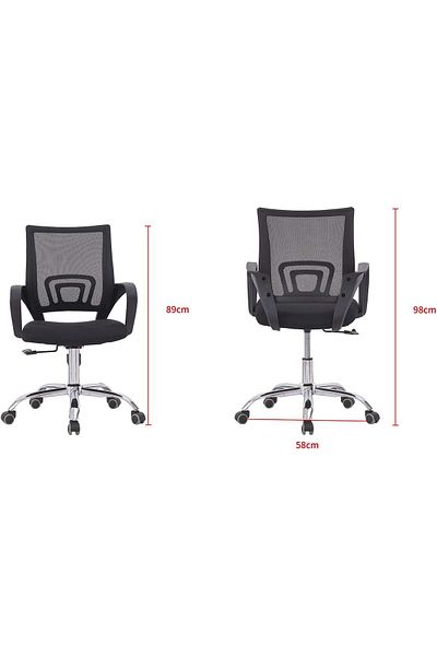 erorex Sleekline 6901 Task Office Chair Adjustment Height Castor Wheel Chair Black