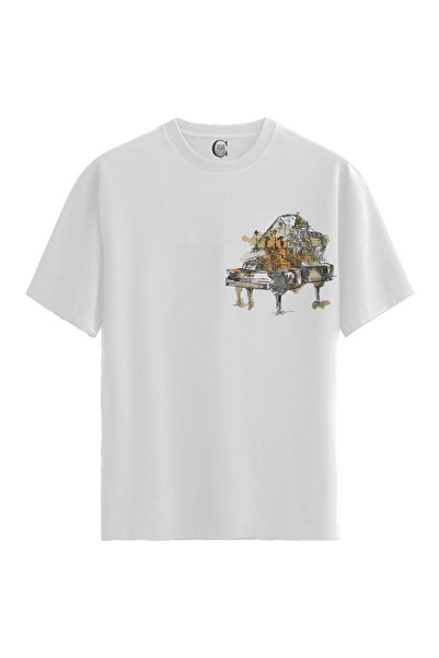 Color Luxe Piano City - 100% Cotton Women's White T-Shirt - Premium Quality