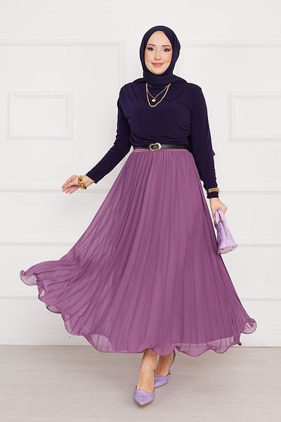 EBRUTESETTÜR Fusta Hijab plisată cu șase volane