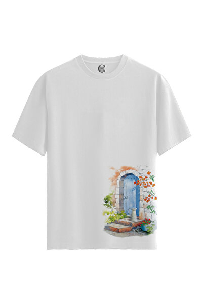 Color Luxe Blue Door - 100% Cotton Women's White T-Shirt - Premium Quality