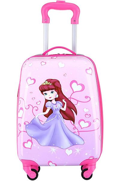 erorex 18 Inch Kids' Cartoons Hand Luggage Trolley Case Cabin Luggage Telescopic Handle 4 Spinner Wheels
