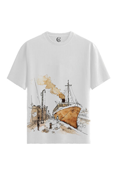 Color Luxe Vintage Ship - 100% Cotton Women's White T-Shirt - Premium Quality