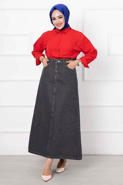 EBRUTESETTÜR Long Hijab Denim Skirt