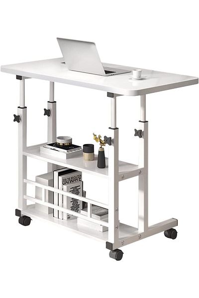 erorex Mobile Standing Desk Adjustable Height Mobile Computer Desk Home Office Desk With Wheels And