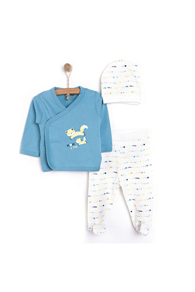 ebebek Hello Baby HelloBaby Yenidoğan Zıbın-Şapka-Patikli Alt Erkek Bebek