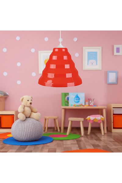 Art&Gift Bolton Single Red Mica Pendant Lamp Children's Room Chandelier Entrance Hall Kitchen Cafe Lighting