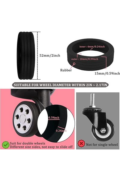 erorex Silicone Luggage Wheel Protectors Silicone Travel Suitcase Wheel Cover Protector Silent Luggage