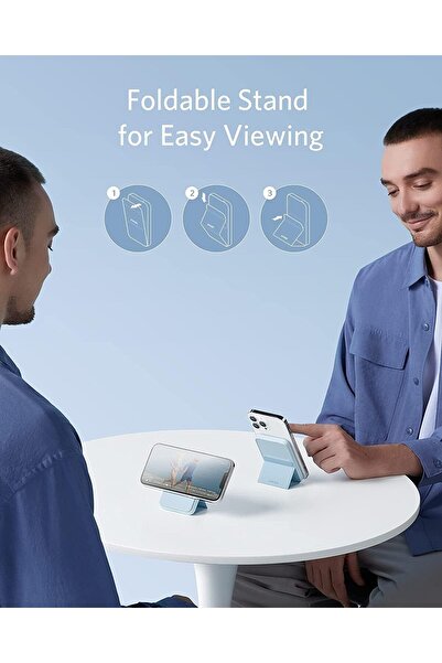 erorex شاحن مغناطيسي لاسلكي محمول ماجو 5000 مللي أمبير/ساعة بطارية مغناطيسية قابلة للطي ومنفذ USB C لهاتف آيفون 13