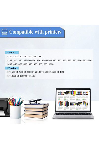 erorex حبر 664 T664 متوافق مع عبوات إعادة تعبئة حبر Epson T664 يعمل مع Ecotank Et 2650 Et 2500 Et
