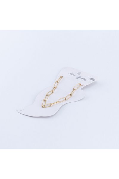Bimotif Gold Color Thin Chain Bracelet