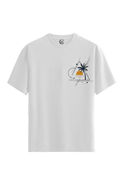 Color Luxe Geosunset - Women's 100% Cotton White T-Shirt - Premium Quality