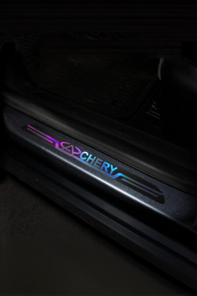 Home Chery Uyumlu Aynalı Kapı Eşiği Koruma Sticker Seti 4'lü