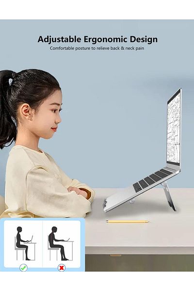 erorex حامل كمبيوتر محمول قابل للتعديل وحامل لوحي قابل للطي وحامل هاتف خفيف الوزن لأجهزة iPhone وiPad وMacBook متعدد الاستخدامات