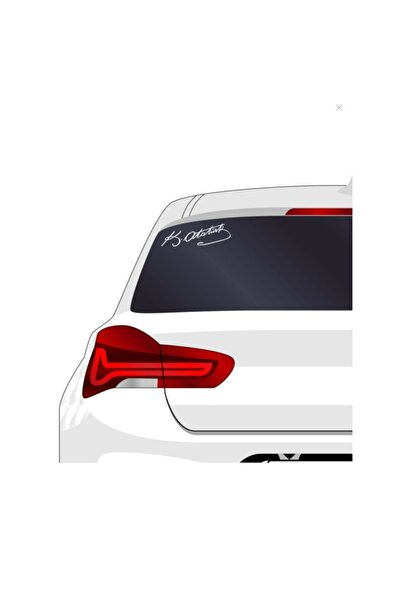 BsElektronik ملصق ك.اتاتورك - توقيع - ملصق ك.اتاتورك أبيض مقاس 22×5 سم