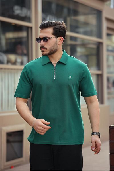 Miron Μπλουζάκι Nefti Basic με φερμουάρ με λεπτομέρεια Polo λαιμόκοψη κοντομάνικο 2501